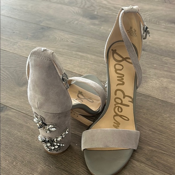 Sam Edelman Gray Embellished Women's Sandals - Picture 1 of 4